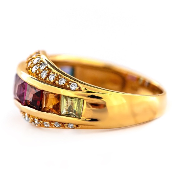 GWLAB Certified 1.70ct Natural Gems & 0.20ct Diamond Ring - 18K Gold Size 5.75 - Picture 3 of 7